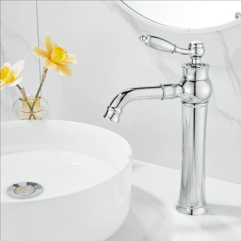 Chrome Basin Faucets Modern Gold Deck Mounted Bathroom Mixer Faucets High Bathroom Sink Faucet Taps