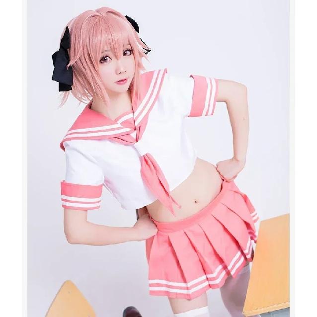 2026 New Fate Apocrypha Rider Astolfo Cosplay for Men JK School Uniform Sailor Suit  Women Outfit Anime Halloween Costume