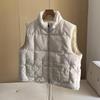 New stand-up collar white duck down straight short loose down vest down jacket vest women's tide European goods