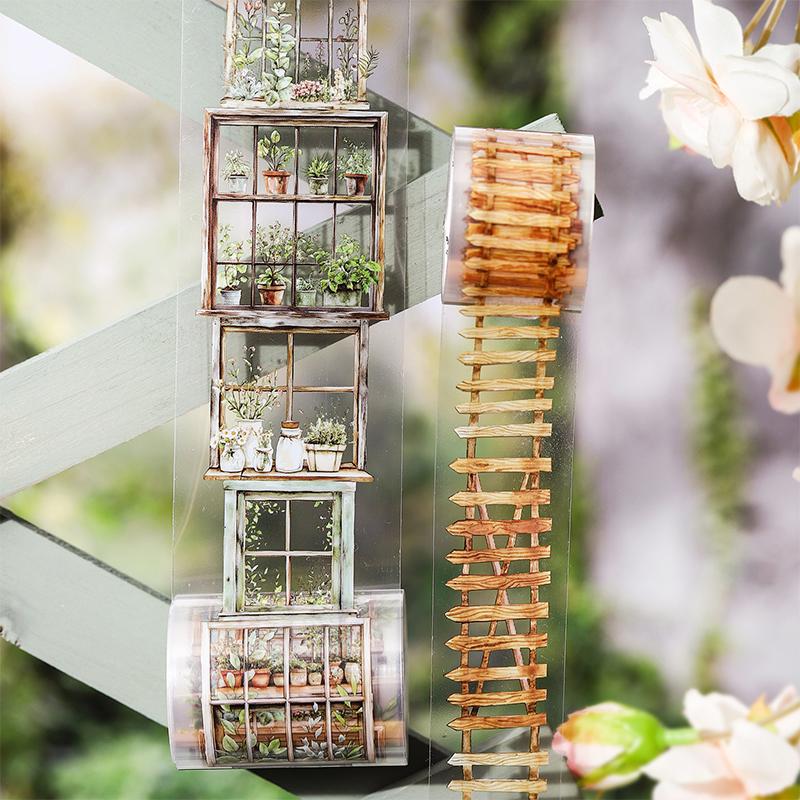 2Rolls/bag Tape Flower Garden Secret Realm Series Exquisite and Vine Fence Theme PET Stickers DIY Scrapbook Supplies Decoration