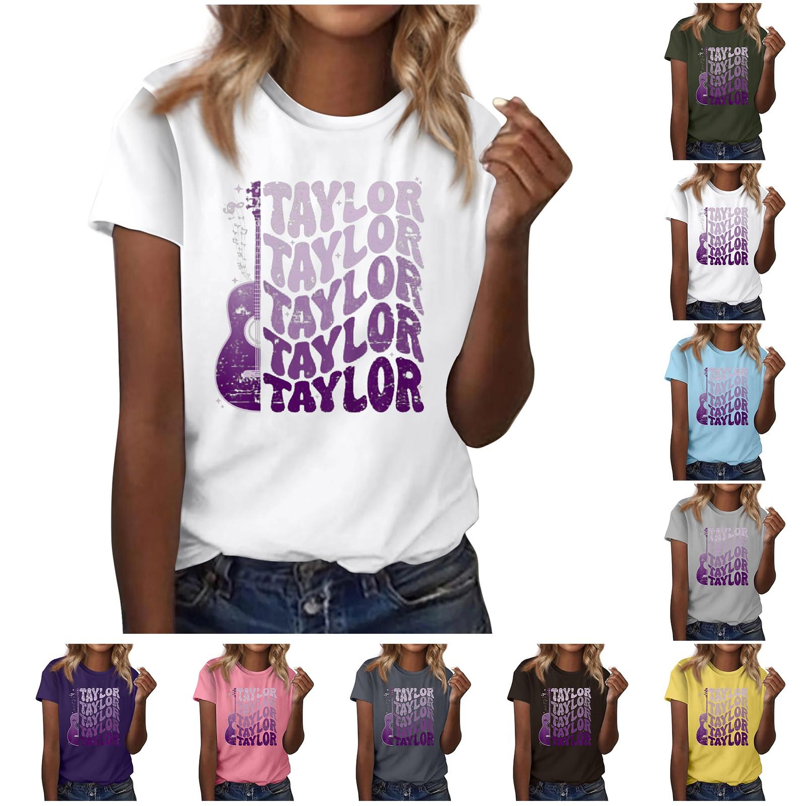 

Женский модный повседневный свободный пуловер с коротким рукавом и принтом с круглым вырезом