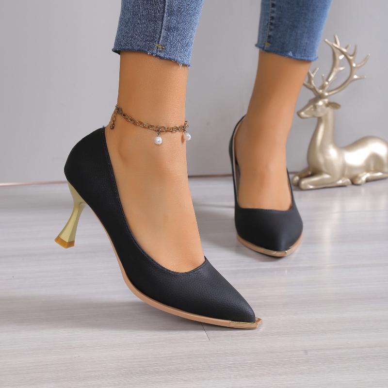 Fashion Summer Spring Party Women Shoes 2025 New Fashion Concise Medium High Heels Pointed Toe Shallow Mouth Thin Heels Woman Pumps