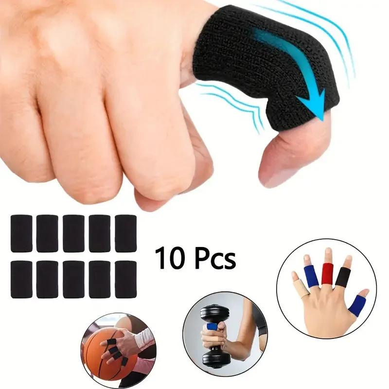 10Pcs Comfortable Sports Finger Brace Splint Sleeve Thumb Support Protector Elastic Breathable Stabilizers for Golf/Basketball..