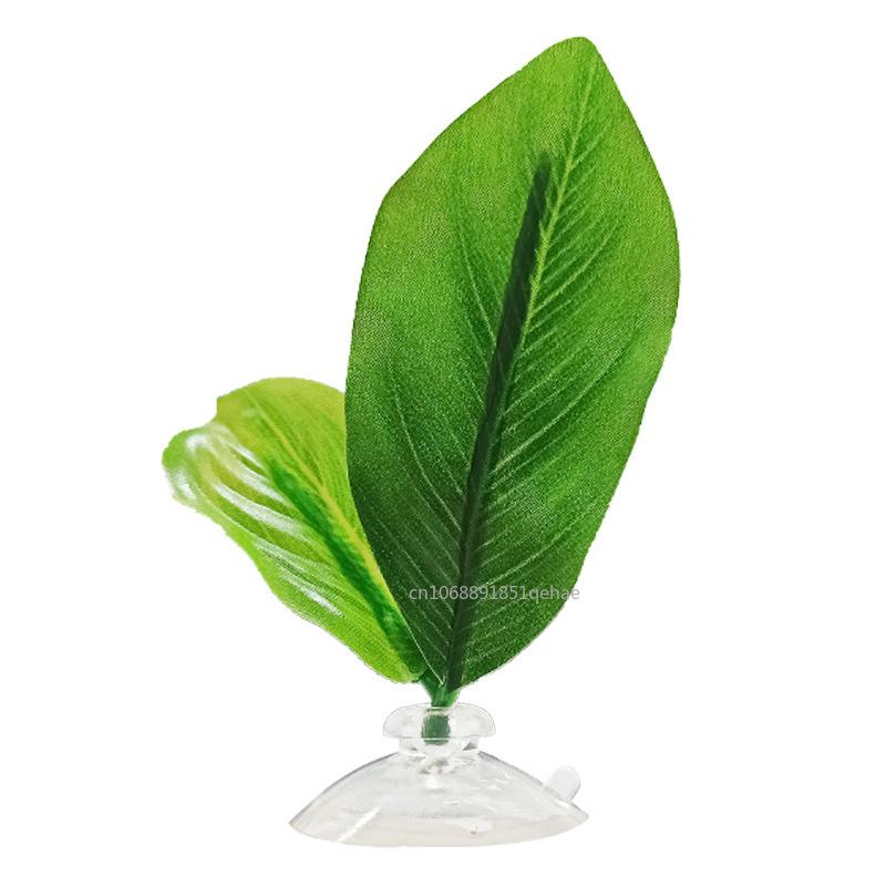 Grünes Blatt Hängematte für Betta Fische Stressreduzierende Aquariumsichere Dekoration mit Saugnapf für Aquarium Künstliche Pflanzen Dekoration