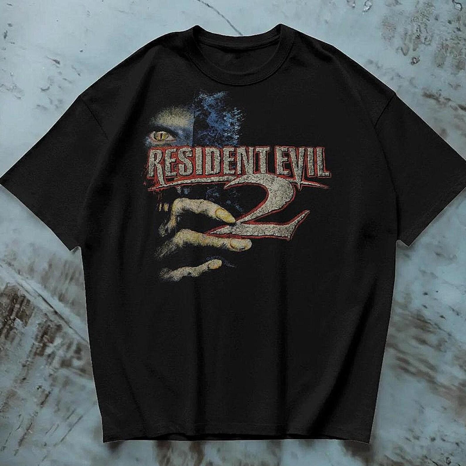 Resident Evil 2 T-Shirt, Y2K Vintage Graphic Tee, Retro Horror Game Shirt 2XL