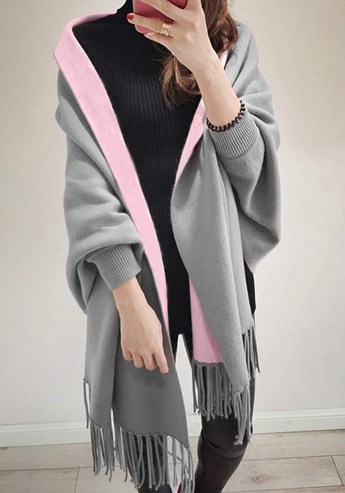 ASARANS Stylish and Cute Women's Cardigan, Shawl, Stole, Coat, Outerwear, (Gray)