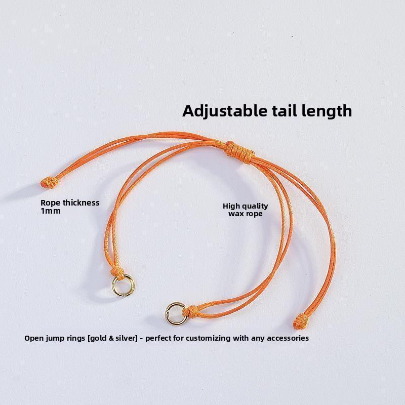 Wax rope woven bracelet DIY accessories Male and female couples adjustable work in progress Weaving bracelet accessories