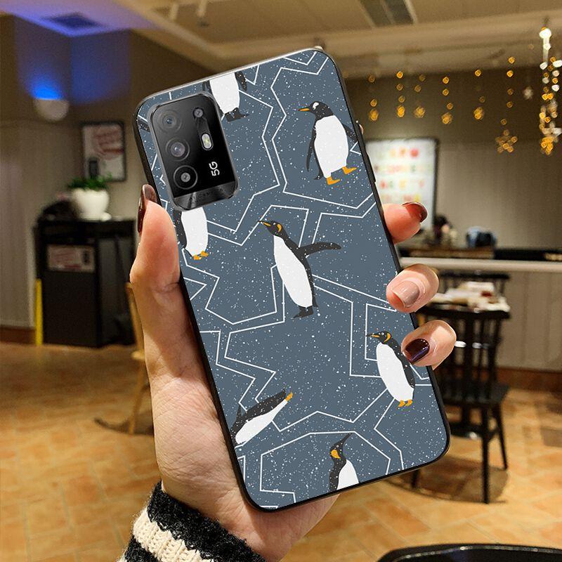 

Чехол для телефона с милым мультяшным пингвином для OPPO A74 A94 5G A3S A5S A9 A12 A15 A15S A52 A53 A53S A72 A73 2020 A91 5G Cases coque OPPO A94 5G