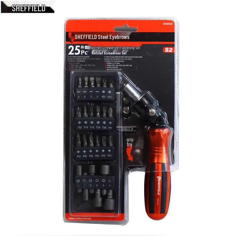 SHEFFIELD 25-Piece Magnetic Ratchet Screwdriver Set