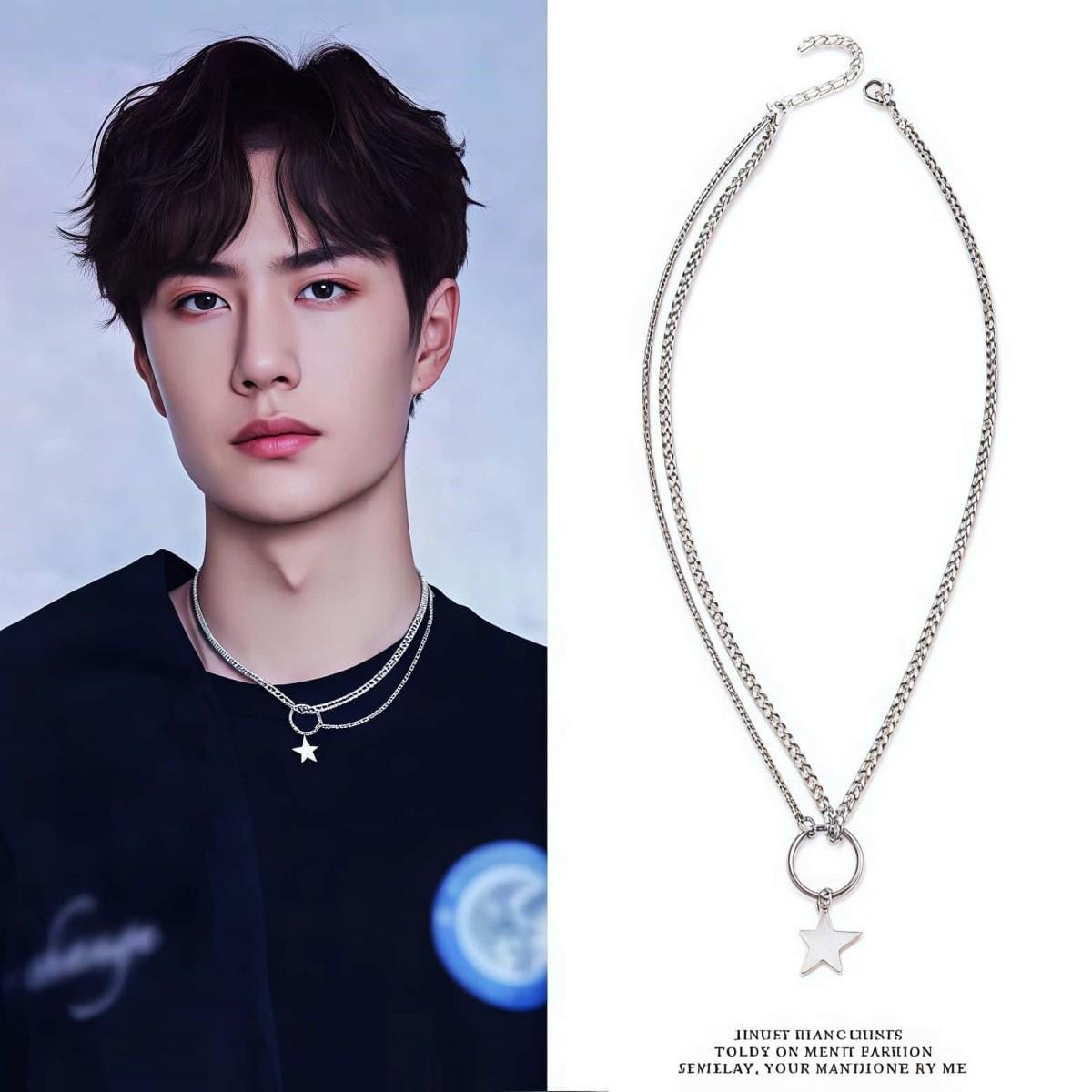 

Корейское минималистичное ожерелье из титановой стали в виде неправильной звезды для мужчин и женщин - Цепочка на ключицу в стиле хип-хоп