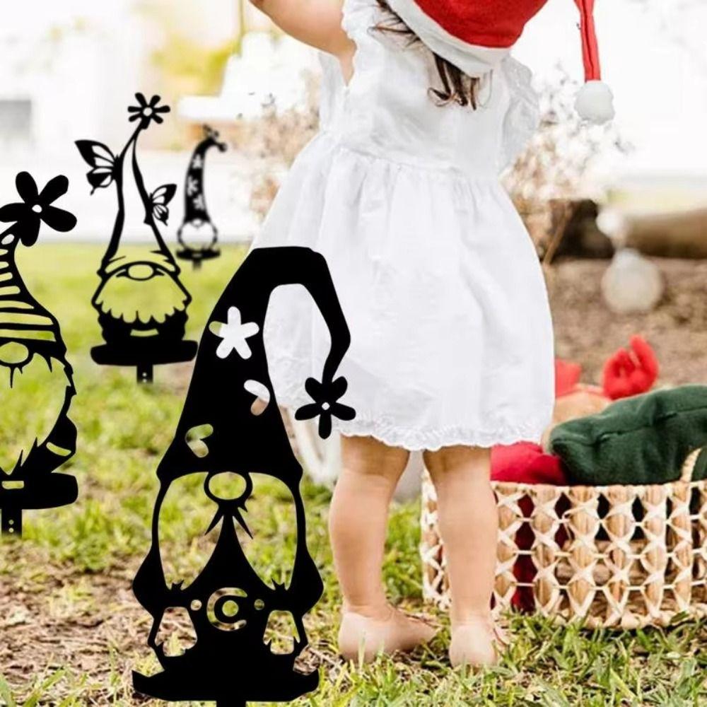 Gnome Lover Acrylic Yard Gnome Stake Marry Christmas Garden Gnome Garden Stakes Lawn Decorations Santa Yard Decor