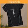 Damen Kurzarm Sommer Glaube Buchstaben Druck T-Shirt Grafik T-Shirt Bluse Mode Aus Weichem Und Bequemem Material