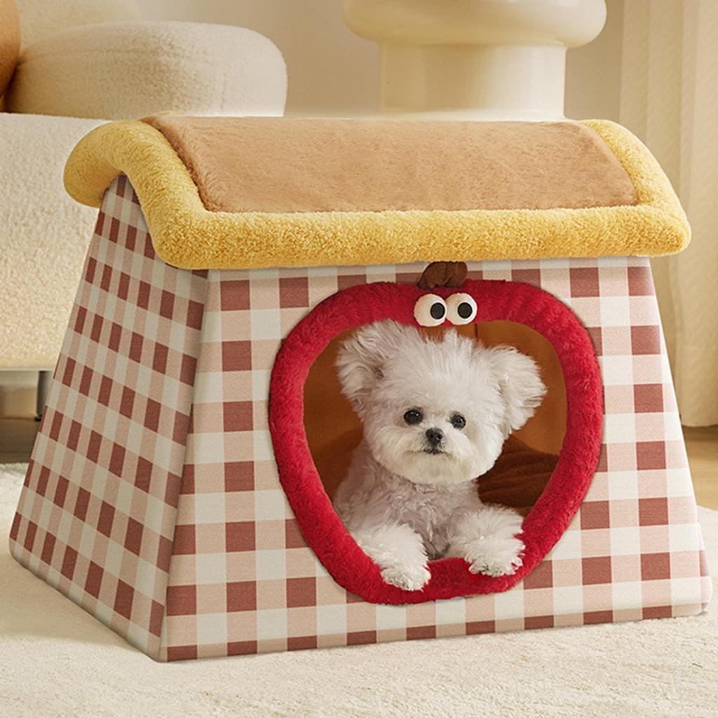 Semi Closed Dog Cat Nest Cat Bed for Indoor Cats Kennel Snooze Pet Bed Cozy Winter Warm Dog House Teddy Dog House Small Dogs