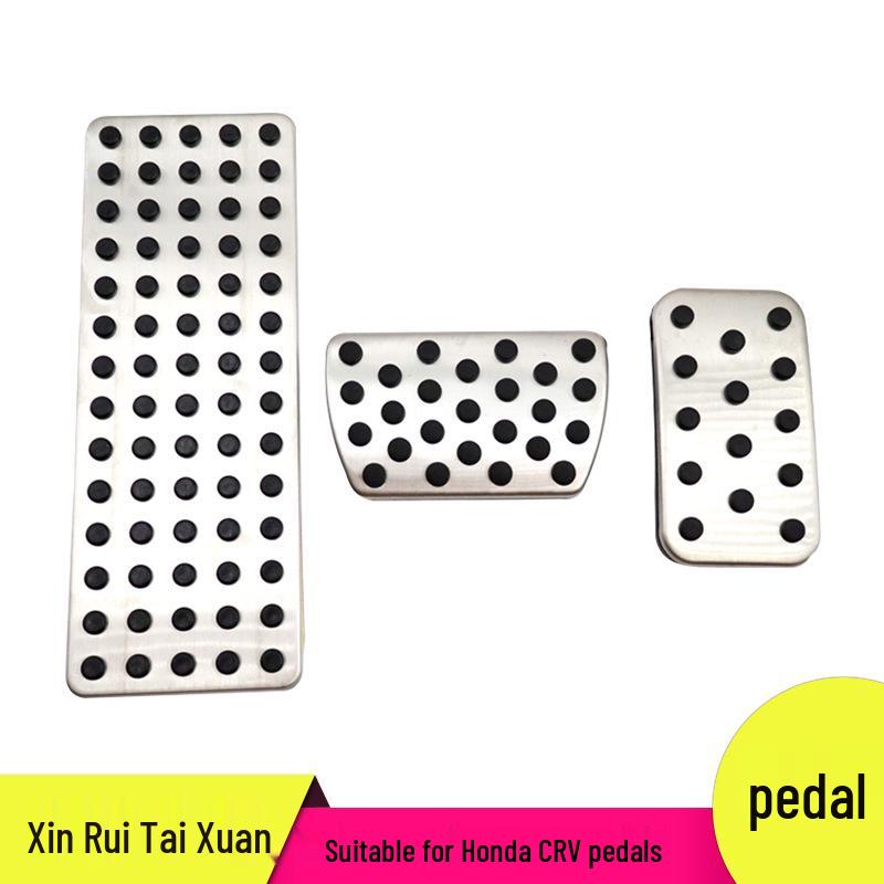 

Non-Slip Pedal Kit for Honda CRV: Throttle, Brake & Rest Area Enhancements Aluminum Alloy + Hard Rubber
