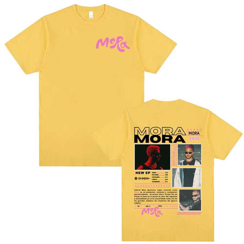 Tricou Grafic pentru Turul Albumului Rapper Mora Vara 2025 Bărbați Femei High Street Vintage Tricouri Supradimensionate Hip Hop Tricou 100% Bumbac