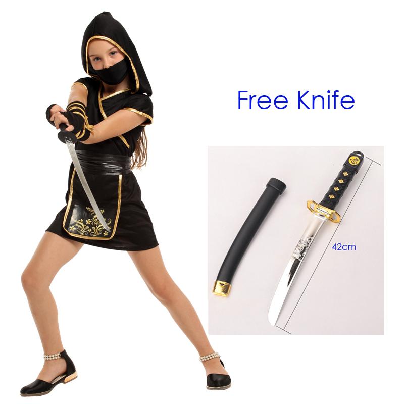 Costumes d'Halloween Umorden pour Garçons Costume de Dragon pour Filles Cosplay de Guerrière Fête de Carnaval Déguisement pour Enfants M(height 110-120cm) black