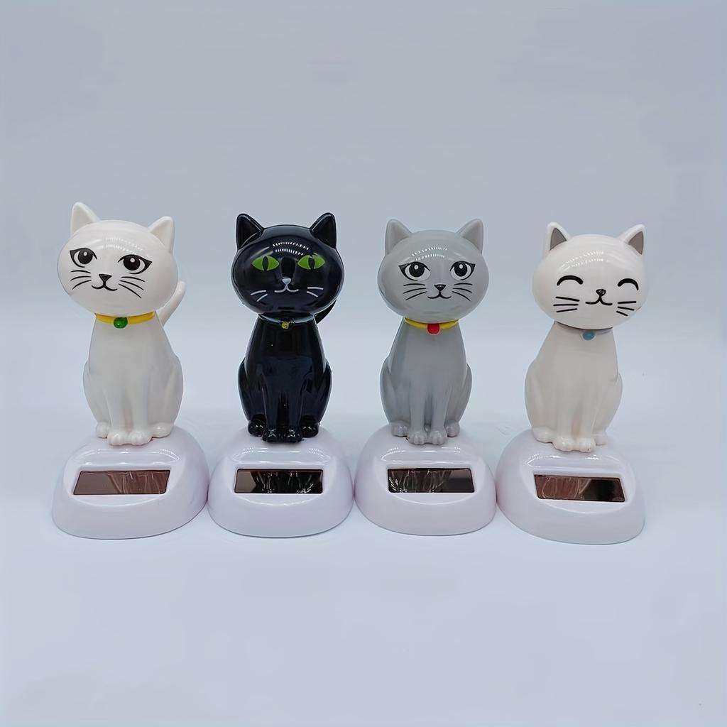Car Decoration Solar Energy Decoration Shaking Head Doll Cartoon Cat Shape Decoration Gift Creative Interior Automotive Products