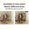 Stainless Steel  Wardrobe Organizer - Freestanding 6-Bar Clothes Rack with Wheels & Shelves, Space-Saving Design,Metal Frame