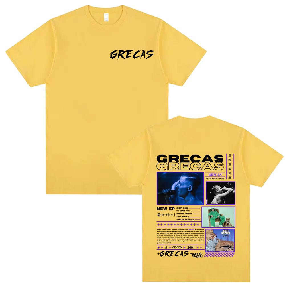 Rapper Grecas Album Tour 2025 Graphic Tshirts Unisex Women Harajuku Hip Hop T Shirts Summer Pop Music Oversized Tshirt Streetwear