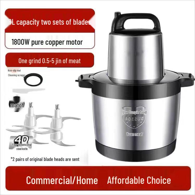 High-Power Multifunctional Food Processor: Electric Mincer & Mixer for Large Capacity