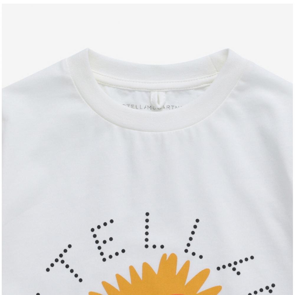 Stella Mccartney Tt8s01 Z0434 101 Sunshine Monster Print Kids Short Sleeve Tee