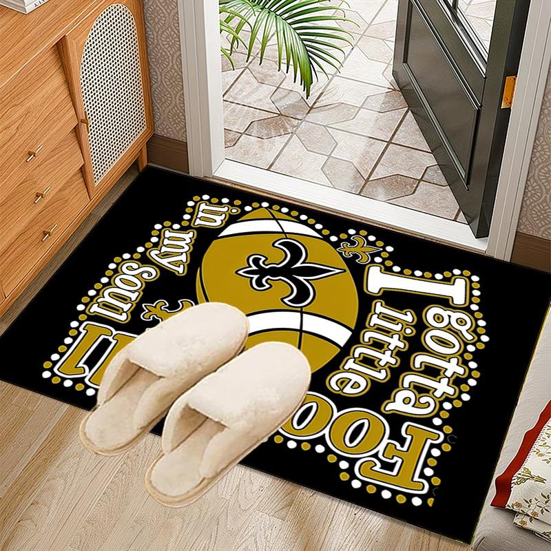 Orleans Saints Logo Rug Office Carpet Non-Slip Mat, Chair Rug Floor Covering for Gaming, Bedroom, Living Room , Home Decor Christmas Gift