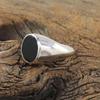 Natürlicher Schwarzer Onyx-Ring, Herren-Siegelring, Silber-Statement-Bandring, für Männer, Ehering für Männer, Pinky-Ring, Geschenk-Bandring, Geschenk für Sie