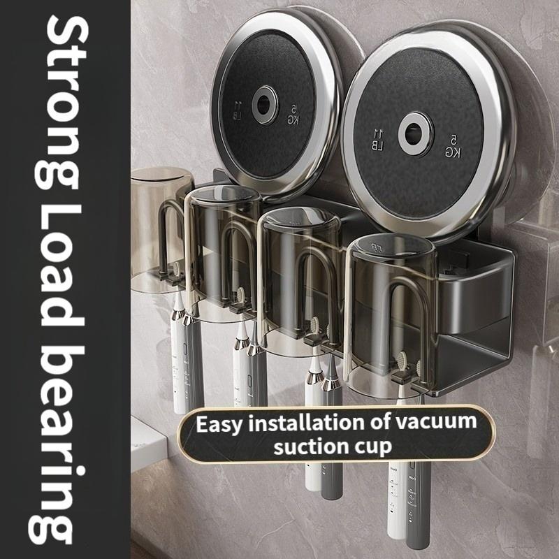 No Need To Drill Suction Cup A Wall-Mounted Electric Toothbrush Holder With a Cup For The Bathroom