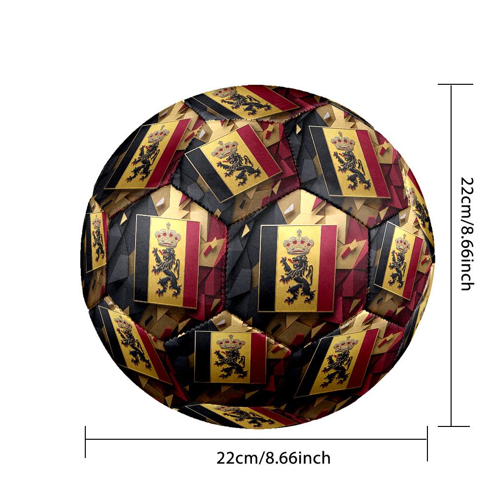 Pallone da Calcio Stampato Belgio Taglia 5 Resistente all'Usura Standard per Allenamento Adulti Regalo per Fan per Partite Sportive Indoor Outdoor