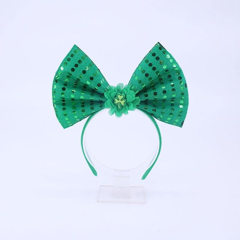 Irish Leprechaun Bowknot Hair Hoop Fashion Statement Karaoke Party Leprechaun for Irish Day Stage Photo Props