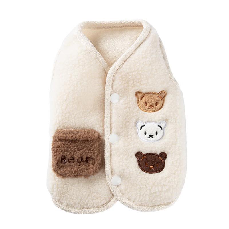 Winter Pet Vest With Cute Bear Embroidery Warm Fleece Dog Cat Clothes Small Medium Dogs