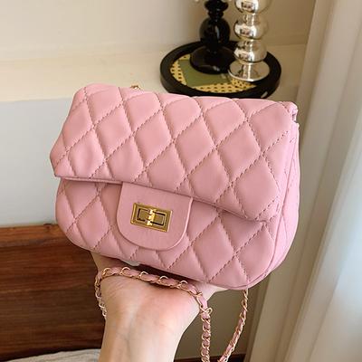 Rautenstickgarn Mode Schlosskette kleine Tasche Damen 2025 Frühling neue vielseitige ausländische Stil kleine quadratische Tasche Damen