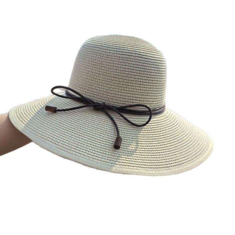 Summer new sun hat children's sunshade straw hat casual big-brimmed beach hat seaside travel foldable sunscreen hat
