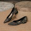 Fashion FHC New Women Rhinestone Flats,Soft Working Shoes,Summer Low Heels,Hollow Out,Slip On,Pointed Toe,Black,Grey,Dropship