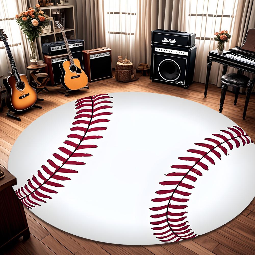 Vintage Baseball Pattern Carpet Mat Rug Non-Slip Area Rug Home Decoration for Living Room Bedroom Sports Decor Bedroom Decor