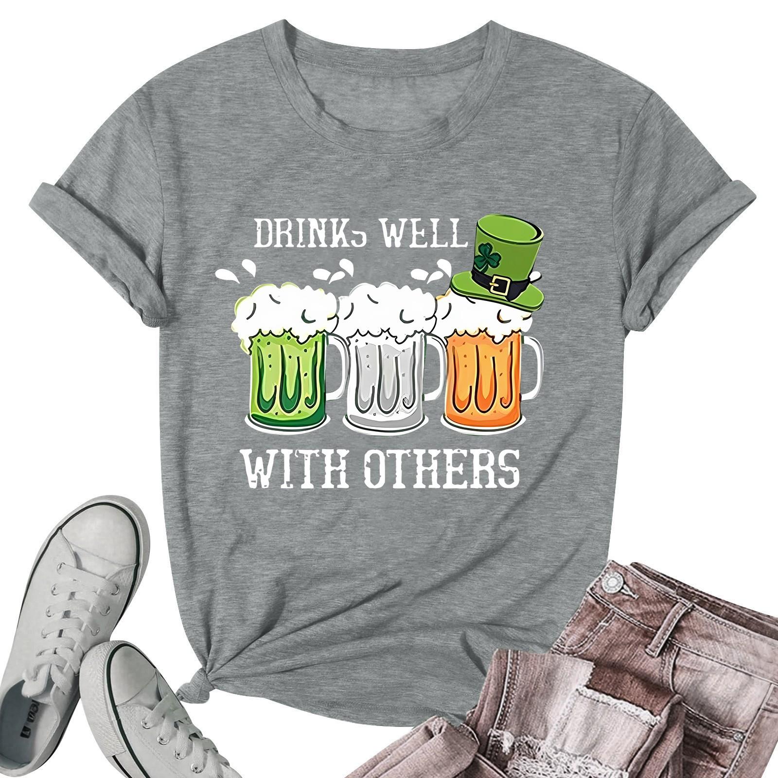 

Женский топ с круглым вырезом, повседневный принт, футболка с короткими рукавами S