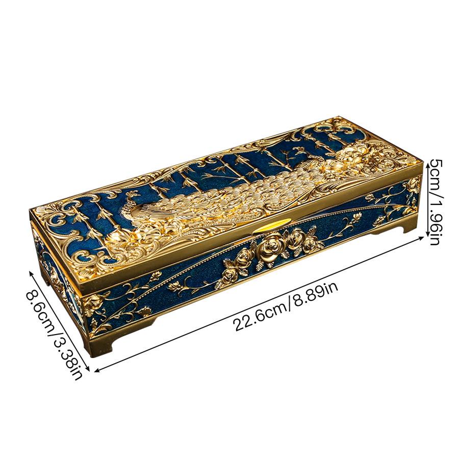 Large Capacity Peacock Jewelry Storage Box High-end Delicate European Jewelry Box Ring Necklace Bracelet Jewelry Storage Box