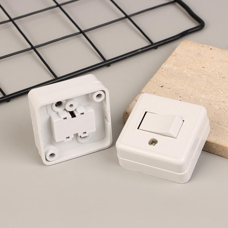 10Pcs Hand-Held Bedside Switch Square Flat Button Single Control Switch Wiring Button Rocker