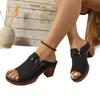 Fashion 2025 Summer Plus Size Round Toe Women's Slipper Hot Sale Outdoor Rome Sandals Women with Buckle Chunky Heels Slippers Zapatos