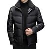 Doudoune en peau de mouton pour homme, hiver, velours épaissi, courte en laine, col montant, décontractée, veste en cuir