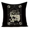 Horror Tarot Cushions Cover Bone Stand Decorative Cushioncovers Print Linen Pillows Black And White Portrait Pillows Cases Cojin