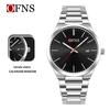OFNS Classic Unisex Quartz Wristwatch with Calendar, Luminous Hands, 30M Waterproof, Thin Design, High-Value Bar Index.