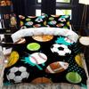 3D Football Print Duvet Cover Queen/King Size Soccer Sport Bedding Set for Boy Kids Gifts Ball Game Theme Quilt Cover Pillowcase