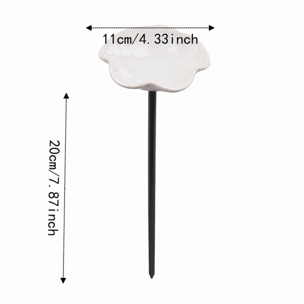 Watering Station Flower Garden Stake Ceramic Bird Feeder Tray Bee Butterfly Water Feeder Outdoor