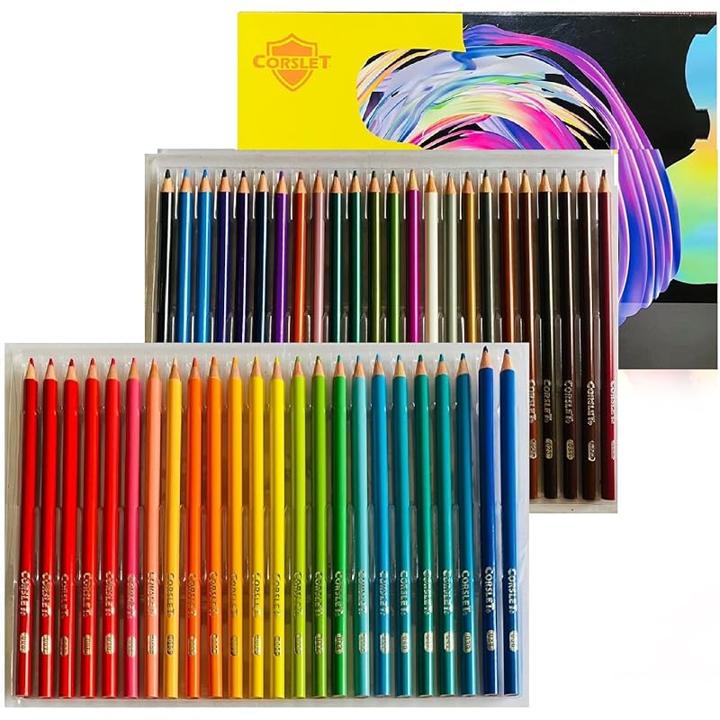 Corslet 48 Pcs Colour Pencils Set, Colouring Pencils, Drawing Pencil Oil-Based Professional Pencil set for Beginner Adul