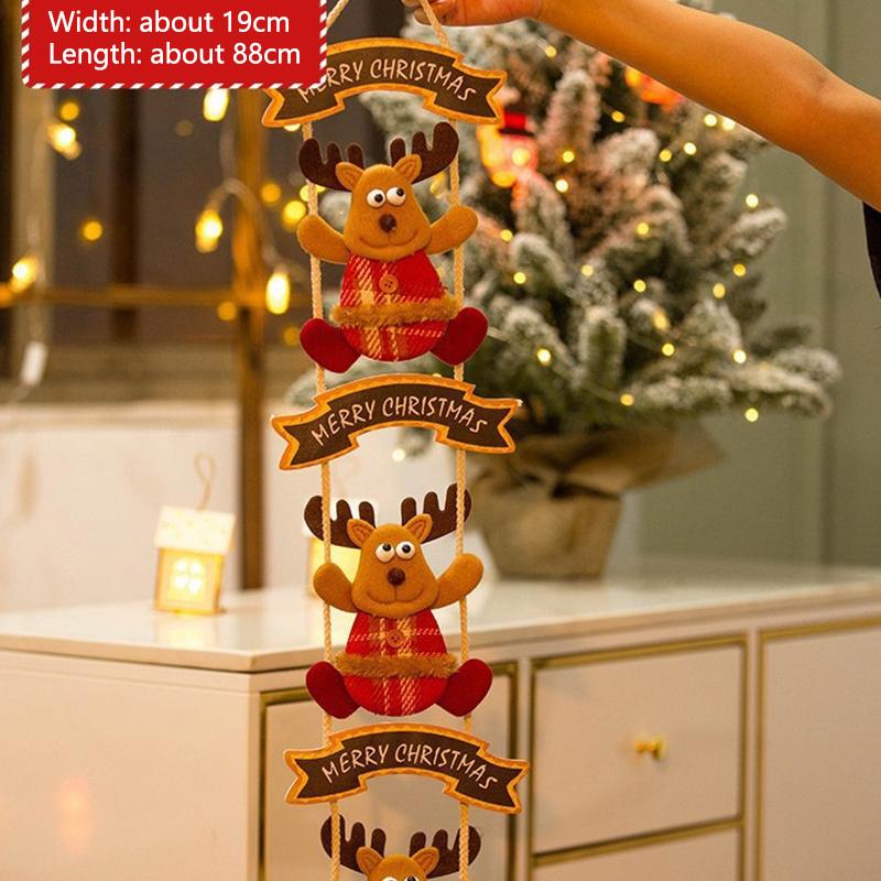 Christmas Decorations Wooden Snowmen Santa Claus Reindeer Door Hanging Ornament XmasTree Indoor Scene Layout Home New Year Decor