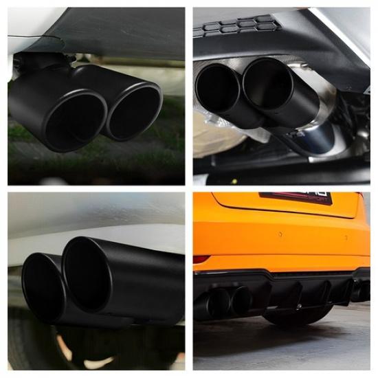 Car Exhaust Pipe Tail Rear Tip Muffler Auto Accessories Replace Kit Black AUXITO