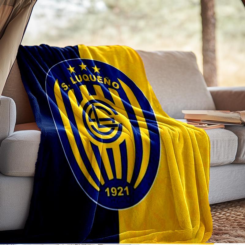 Luqueno Club Emblem Blanket Outdoor Flannel Blanket for Camping, Hiking, Garden Parties, Picnic Essentials,gift for family and friends