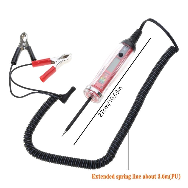 DC Circuit Tester 3-60V Test Light Electrical Voltage Test Digital LCD Display with 142-Inch Extended Spring Wire