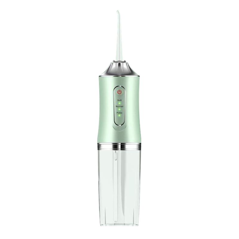 

1 PCS Portable Water Floss USB Rechargeable Oral Irrigator 220ML Electric Tooth Cleaning Device 3 Modes Waterproof Irrigator зелений